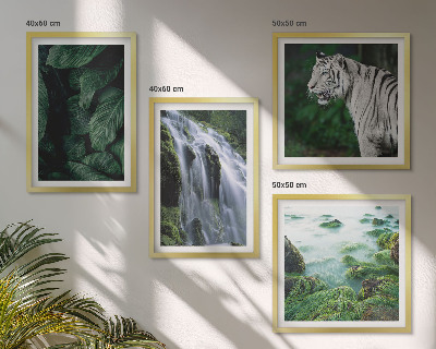 Compoziție de tablouri pentru perete Cascada tigrului alb frunze
