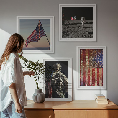 Compoziție de tablouri pentru perete Simboluri americane Drapelul SUA