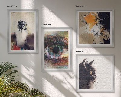 Set tablouri gata de agățat Portret de femeie, ochi, culori, emoții