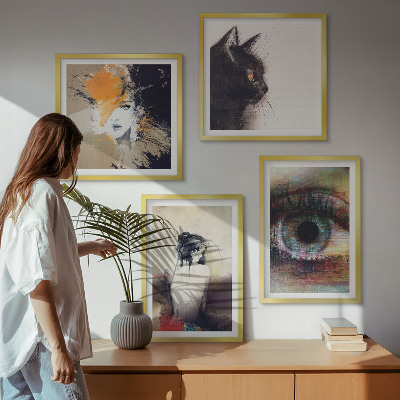 Set tablouri gata de agățat Portret de femeie, ochi, culori, emoții