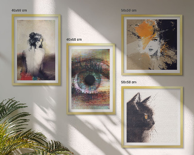 Set tablouri gata de agățat Portret de femeie, ochi, culori, emoții