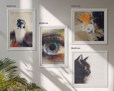 Set tablouri gata de agățat Portret de femeie, ochi, culori, emoții