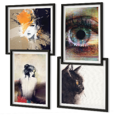 Set tablouri gata de agățat Portret de femeie, ochi, culori, emoții