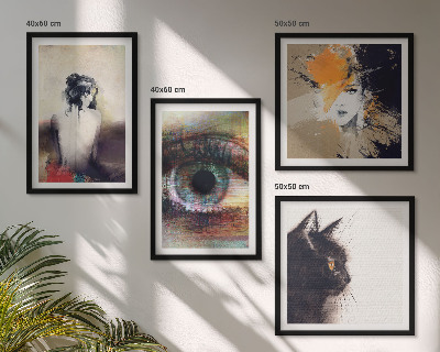 Set tablouri gata de agățat Portret de femeie, ochi, culori, emoții