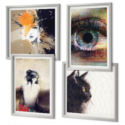 Set tablouri gata de agățat Portret de femeie, ochi, culori, emoții