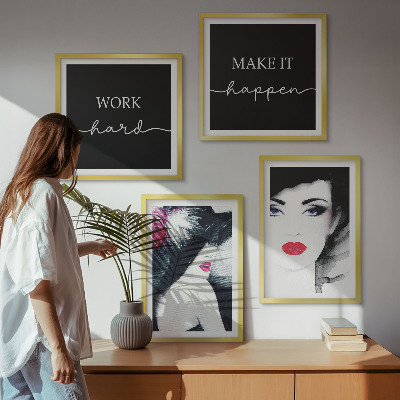 Set tablouri gata de agățat Portrete de femei cu buze
