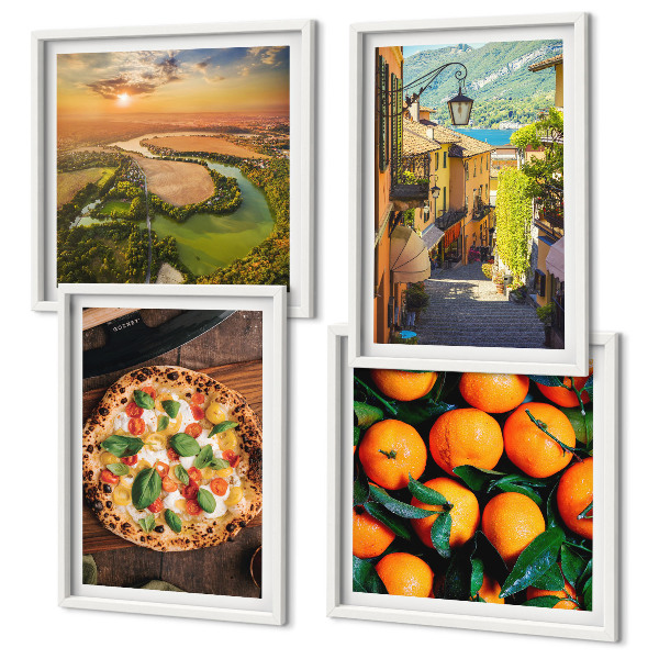 Set tablouri gata de agățat Strada dealurilor râurilor italiene