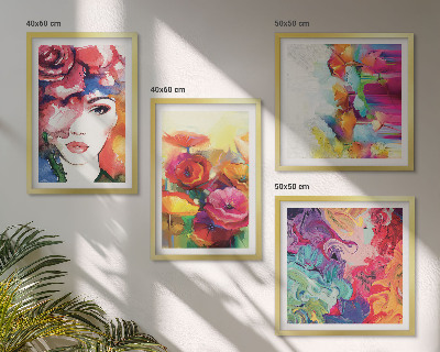 Set tablouri gata de agățat Portret de flori în culori intense