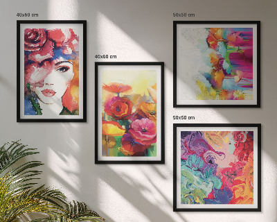 Set tablouri gata de agățat Portret de flori în culori intense