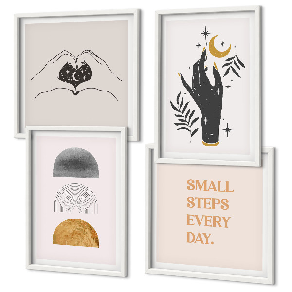 Set tablouri gata de agățat Ilustrații boho minimaliste