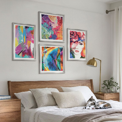 Compoziție de tablouri pentru perete Portret abstract colorat