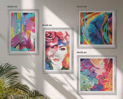 Compoziție de tablouri pentru perete Portret abstract colorat
