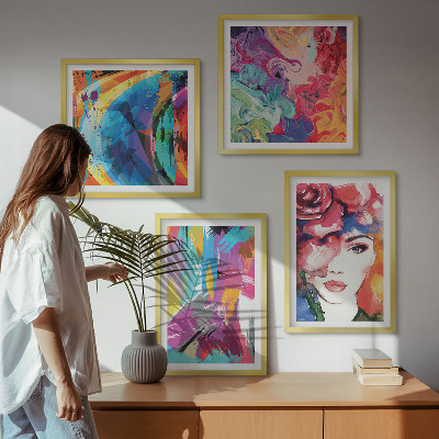 Compoziție de tablouri pentru perete Portret abstract colorat