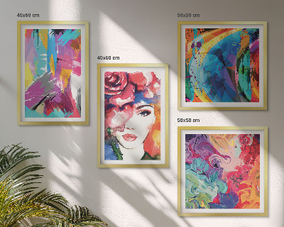 Compoziție de tablouri pentru perete Portret abstract colorat