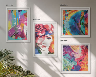 Compoziție de tablouri pentru perete Portret abstract colorat