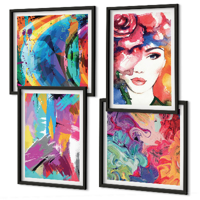 Compoziție de tablouri pentru perete Portret abstract colorat