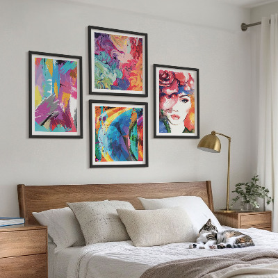 Compoziție de tablouri pentru perete Portret abstract colorat