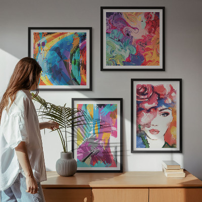 Compoziție de tablouri pentru perete Portret abstract colorat
