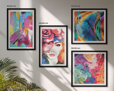 Compoziție de tablouri pentru perete Portret abstract colorat