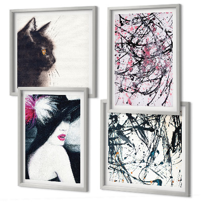 Set tablouri gata de agățat Modele abstracte de vopsea pentru pisici