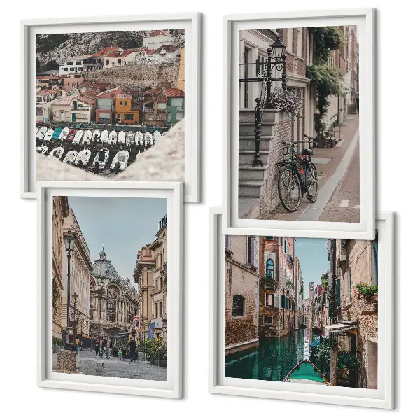 Set tablouri gata de agățat cu grafica Străzile fermecătoare ale orașelor portuare