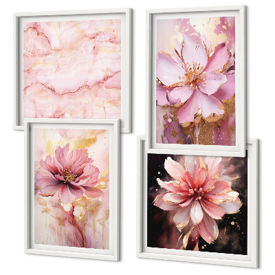 Set tablouri gata de agățat Compoziții florale de trandafiri albi