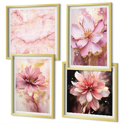 Set tablouri gata de agățat Compoziții florale de trandafiri albi