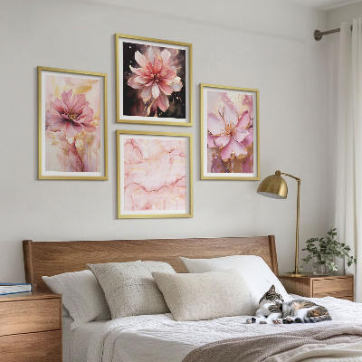 Set tablouri gata de agățat Compoziții florale de trandafiri albi