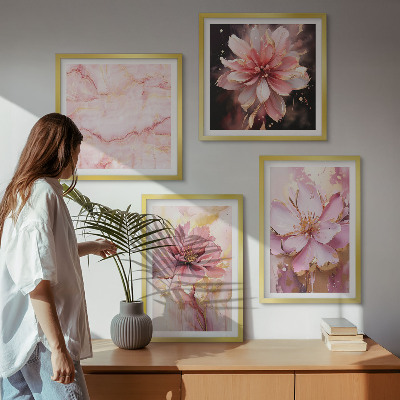 Set tablouri gata de agățat Compoziții florale de trandafiri albi