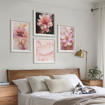 Set tablouri gata de agățat Compoziții florale de trandafiri albi