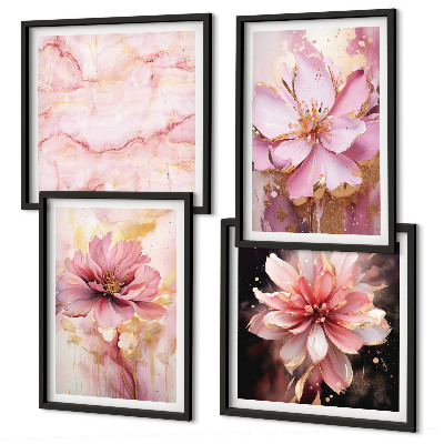 Set tablouri gata de agățat Compoziții florale de trandafiri albi