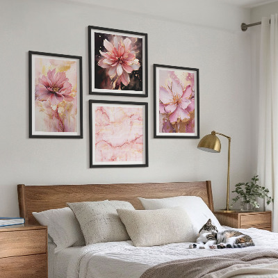 Set tablouri gata de agățat Compoziții florale de trandafiri albi