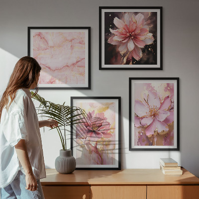Set tablouri gata de agățat Compoziții florale de trandafiri albi