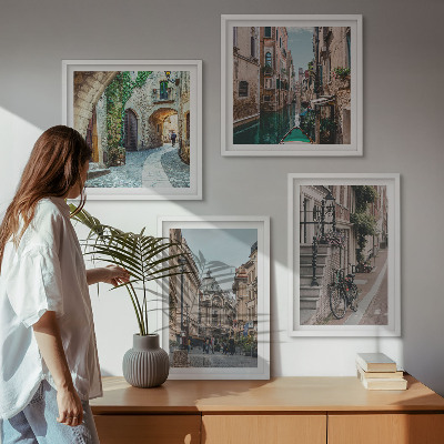 Compoziție de tablouri pentru perete Arhitectura apei străzilor venețiene