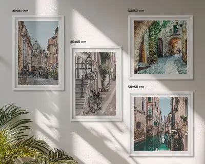 Compoziție de tablouri pentru perete cu tematică de arhitectură venețiană