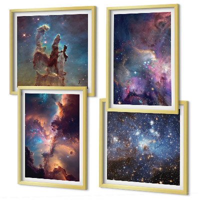 Compoziție de tablouri pentru perete Peisaje stelare cosmice