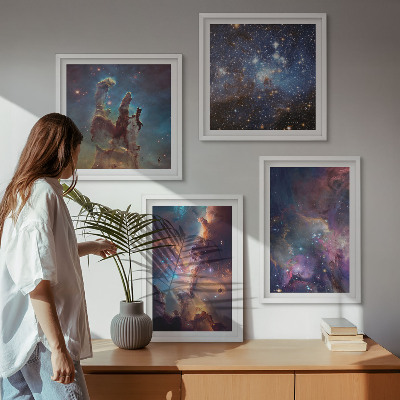 Compoziție de tablouri pentru perete Peisaje stelare cosmice