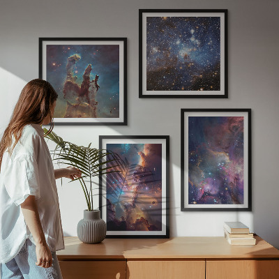Compoziție de tablouri pentru perete Peisaje stelare cosmice