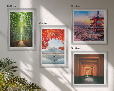 Compoziție de tablouri pentru perete Pădurea de bambus Fuji Torii, Japonia