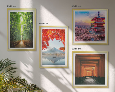 Compoziție de tablouri pentru perete Pădurea de bambus Fuji Torii, Japonia