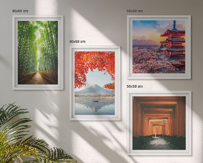 Compoziție de tablouri pentru perete Pădurea de bambus Fuji Torii, Japonia