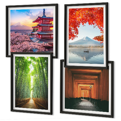 Compoziție de tablouri pentru perete Pădurea de bambus Fuji Torii, Japonia