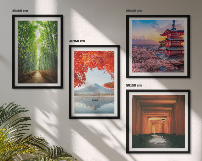 Compoziție de tablouri pentru perete Pădurea de bambus Fuji Torii, Japonia