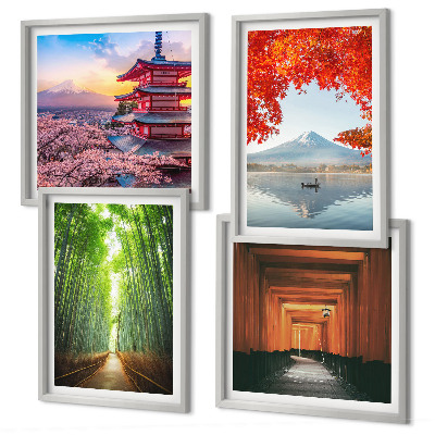 Compoziție de tablouri pentru perete Pădurea de bambus Fuji Torii, Japonia