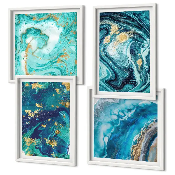 Set de tablouri gata de agățat cu abstracțiuni din vopsea decorativă