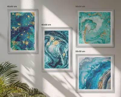Set de tablouri gata de agățat cu abstracțiuni din vopsea decorativă