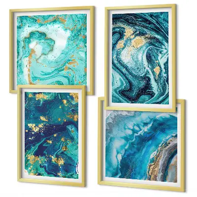 Set de tablouri gata de agățat cu abstracțiuni din vopsea decorativă