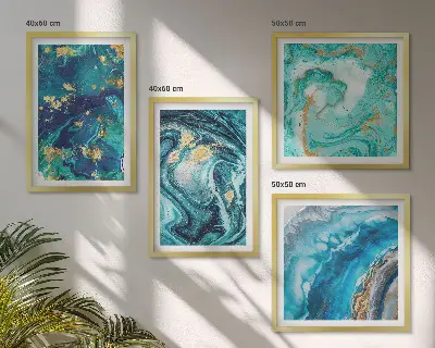 Set de tablouri gata de agățat cu abstracțiuni din vopsea decorativă