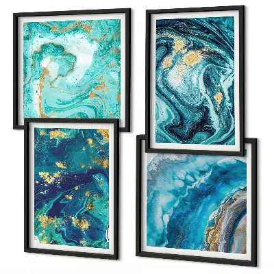 Set de tablouri gata de agățat cu abstracțiuni din vopsea decorativă