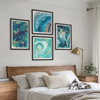 Set de tablouri gata de agățat cu abstracțiuni din vopsea decorativă